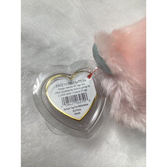 Ty Attic Treasures Collection 2001 I Love Mom  Bear Plush Pink With Sweater NWT - Picture 6 of 6